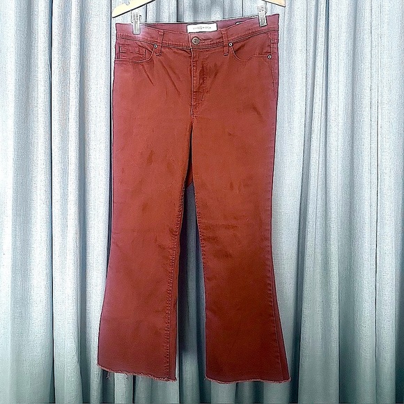 Vintage America jeans womens 10 rust raw hem high rise crop kick - Picture 1 of 10